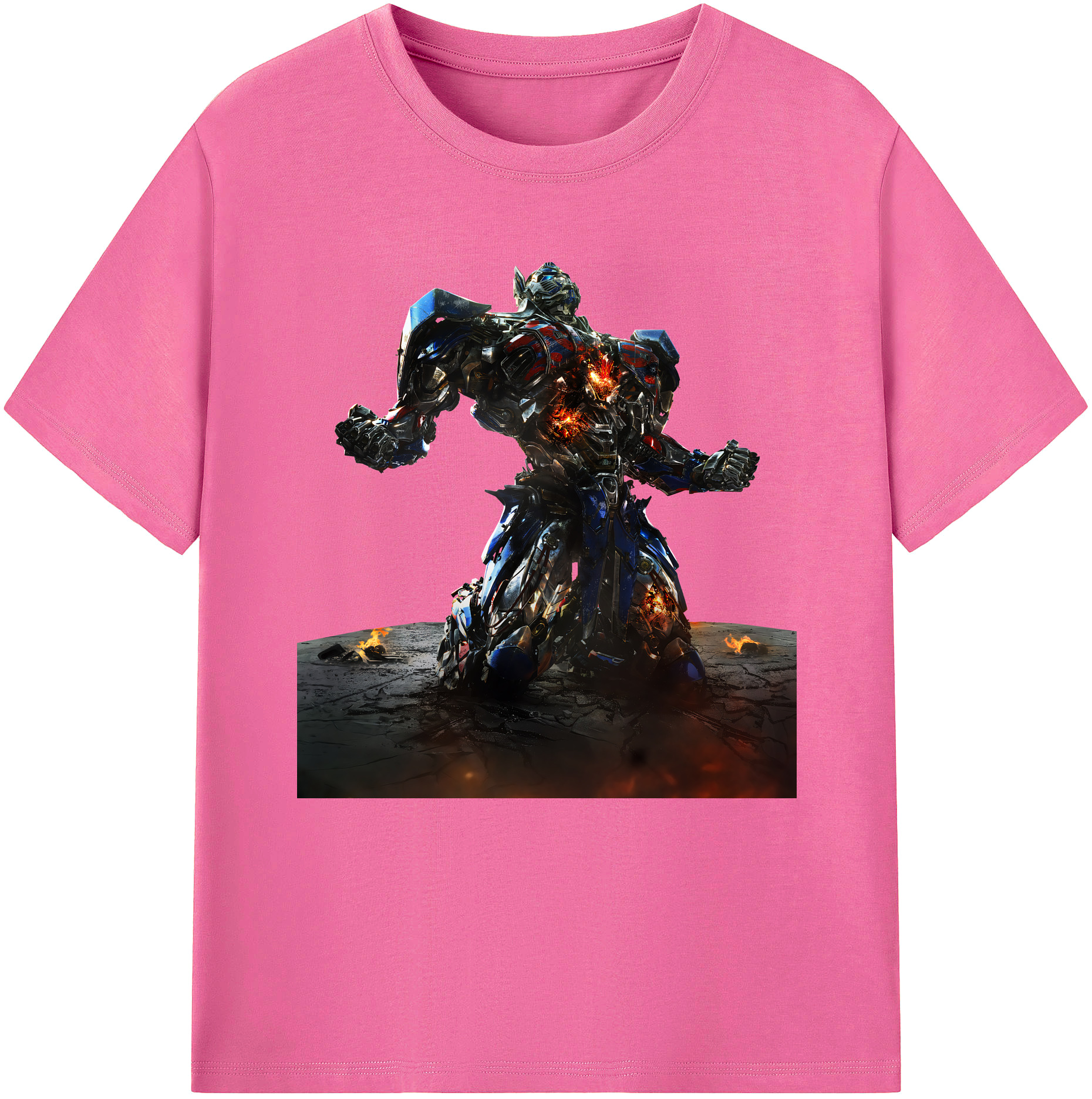 （画像用） Transformers トランスフォーマー レディースカジュアルプリントTシャツ（綿100％）